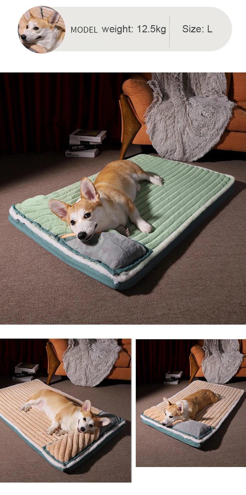 HOOPET Dog Bed Padded Cushion for Small Big Dogs Sleeping Beds and Houses for Cats Super Soft Durable Mattress Removable Pet Mat