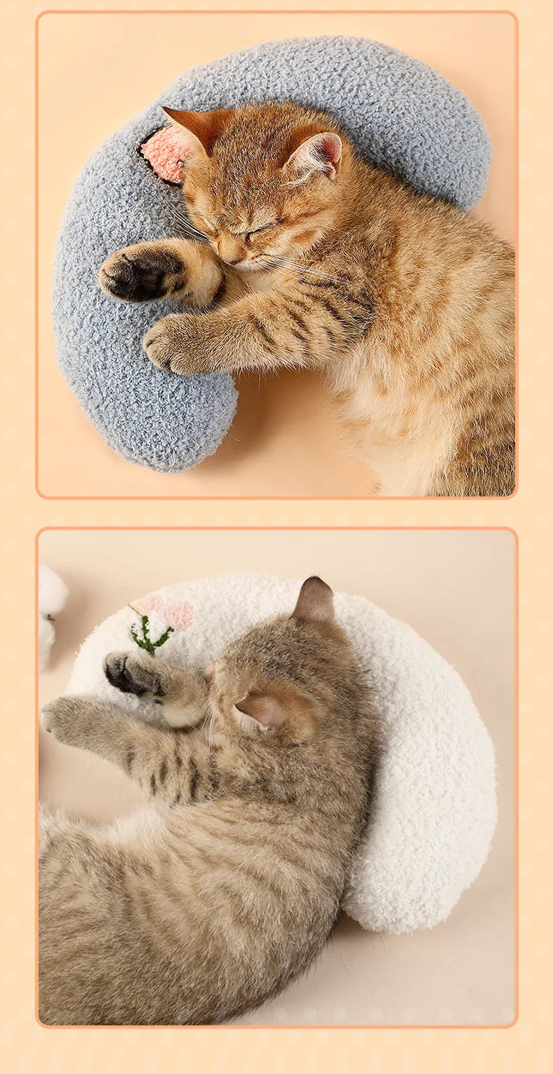 2022 new cat dog pet winter pillow sleep U-shaped throw pillow, comfortable sleep aid cervical spine pet supplies cat toy